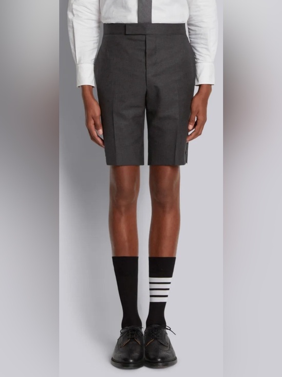 Thom Browne Other - THOM BROWNE Dark Grey Super 120s Twill Classic Backstrap Wool Shorts Size 3